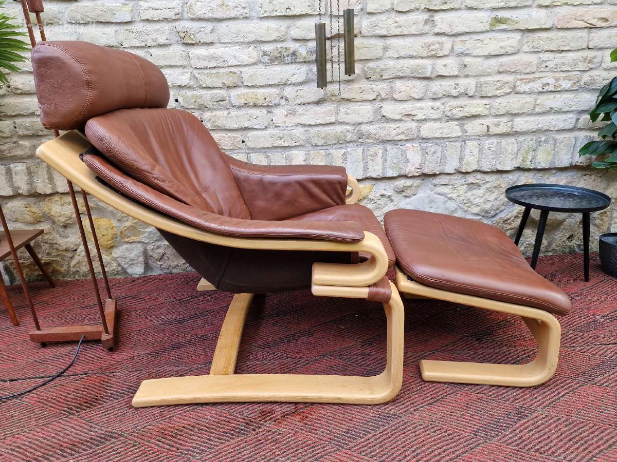 Vintažinis mid century poilsio fotelis "Kroken" - nuotraukos Nr. 4