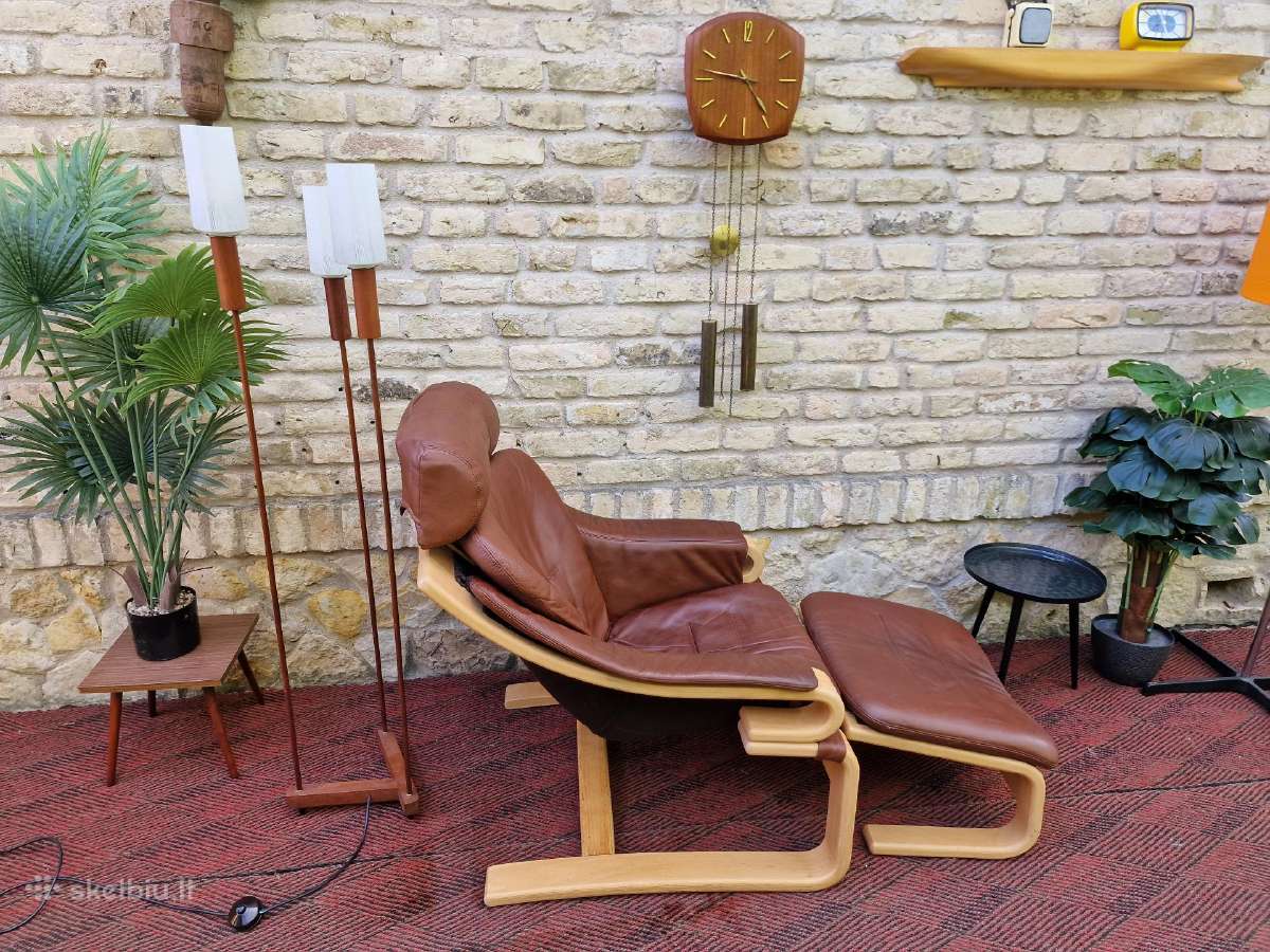 Vintažinis mid century poilsio fotelis "Kroken" - nuotraukos Nr. 17