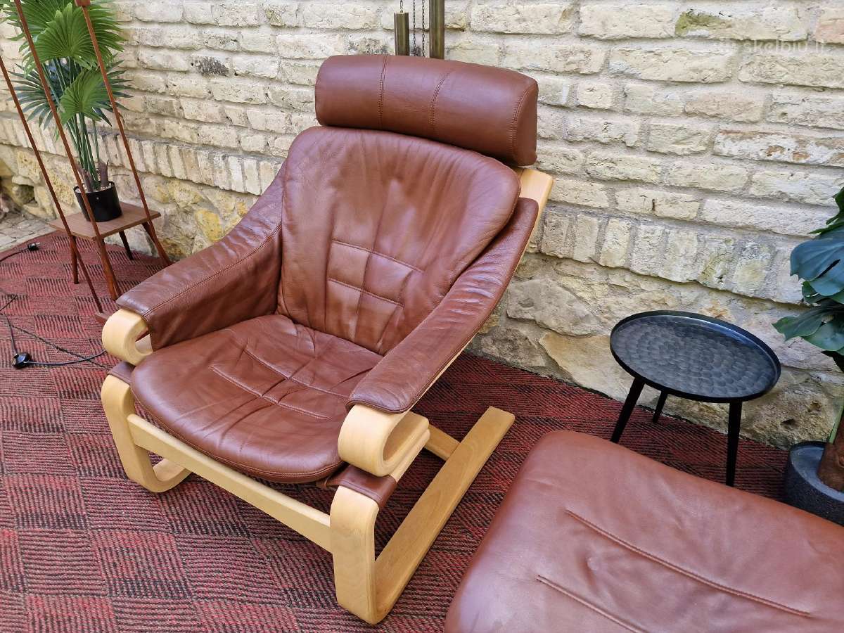 Vintažinis mid century poilsio fotelis "Kroken" - nuotraukos Nr. 18