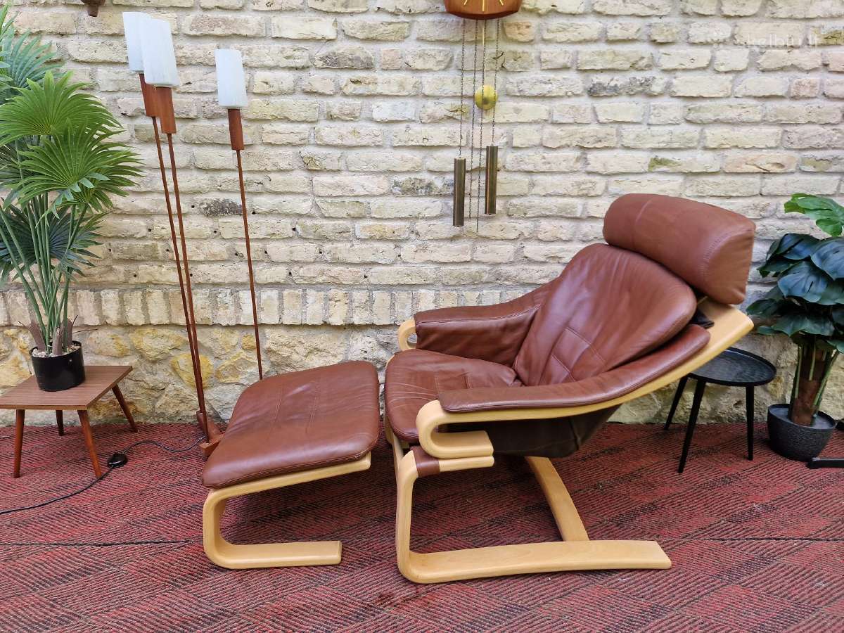 Vintažinis mid century poilsio fotelis "Kroken" - nuotraukos Nr. 22
