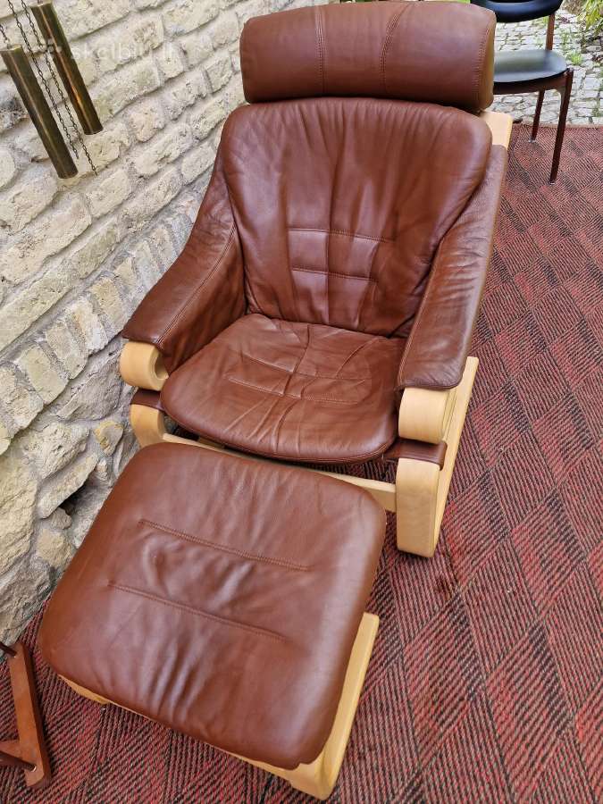 Vintažinis mid century poilsio fotelis "Kroken" - nuotraukos Nr. 25