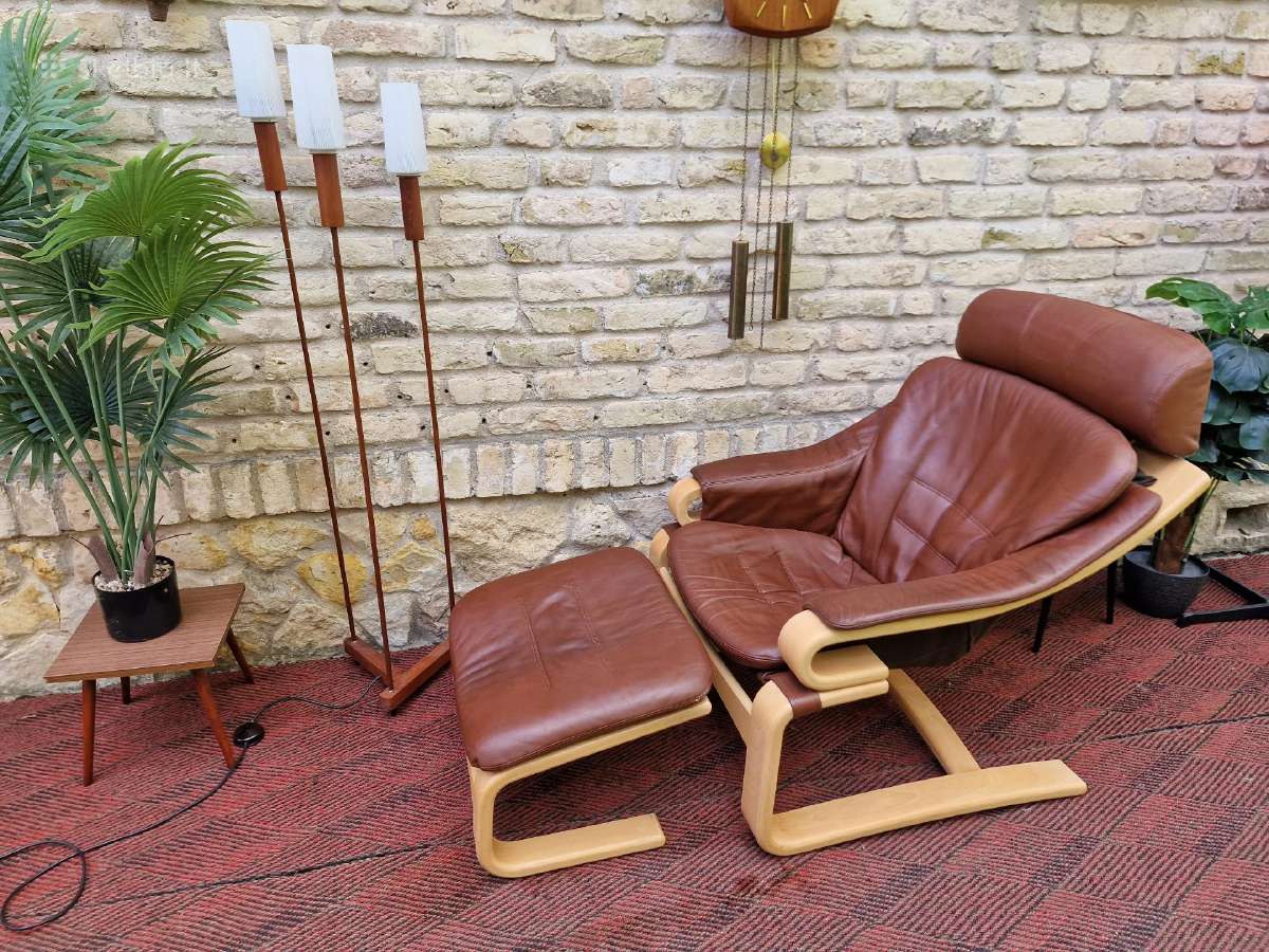 Vintažinis mid century poilsio fotelis "Kroken" - nuotraukos Nr. 29