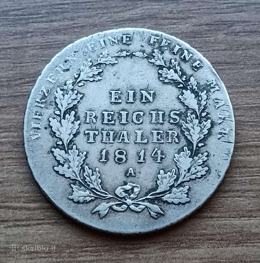 Sidabrinis Prūsijos 1 taleris 1814 m.