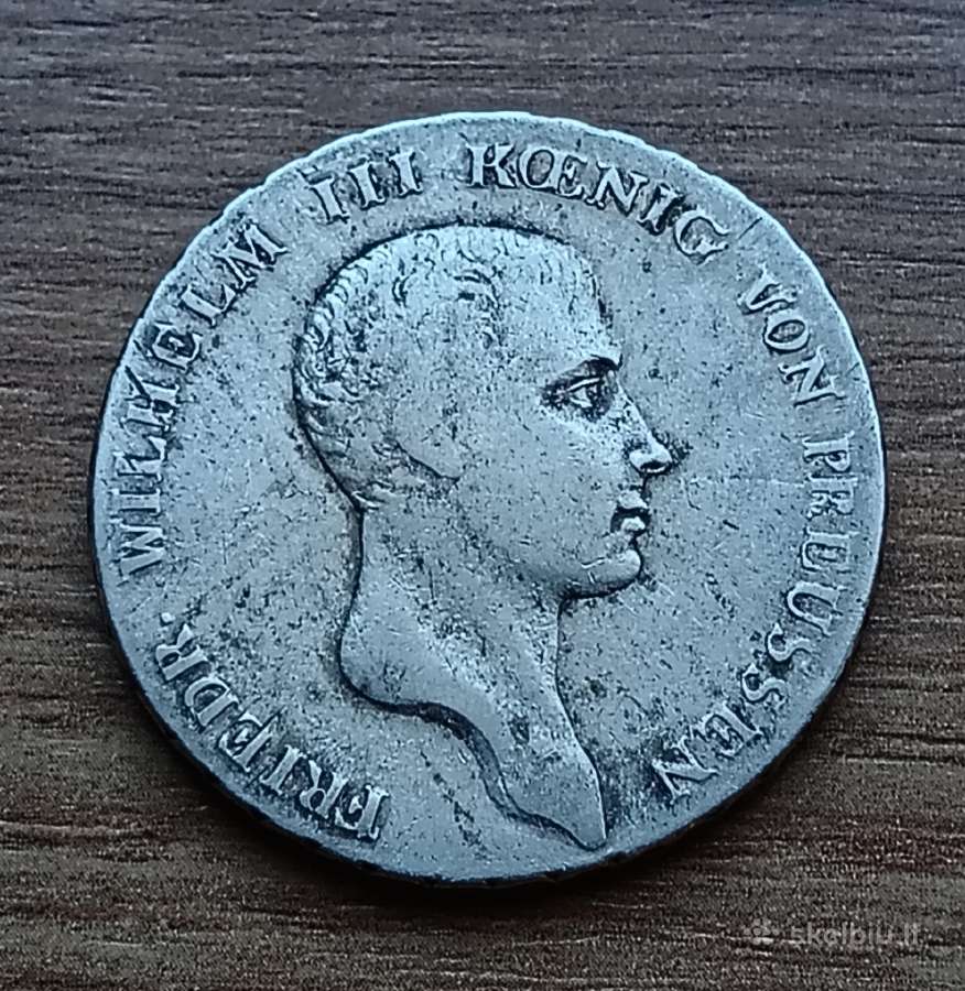 Sidabrinis Prūsijos 1 taleris 1814 m. - nuotraukos Nr. 2