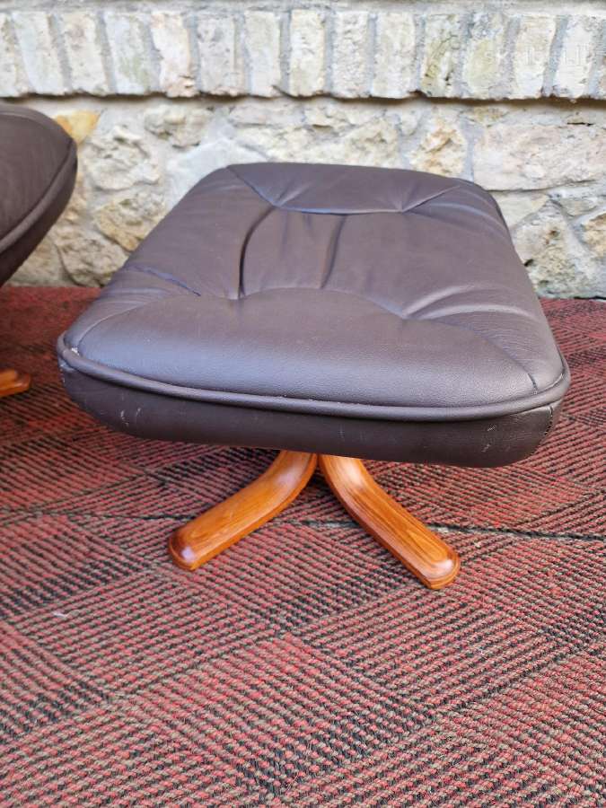 Vintažinis mid century odinis fotelis/reglaineris - nuotraukos Nr. 2