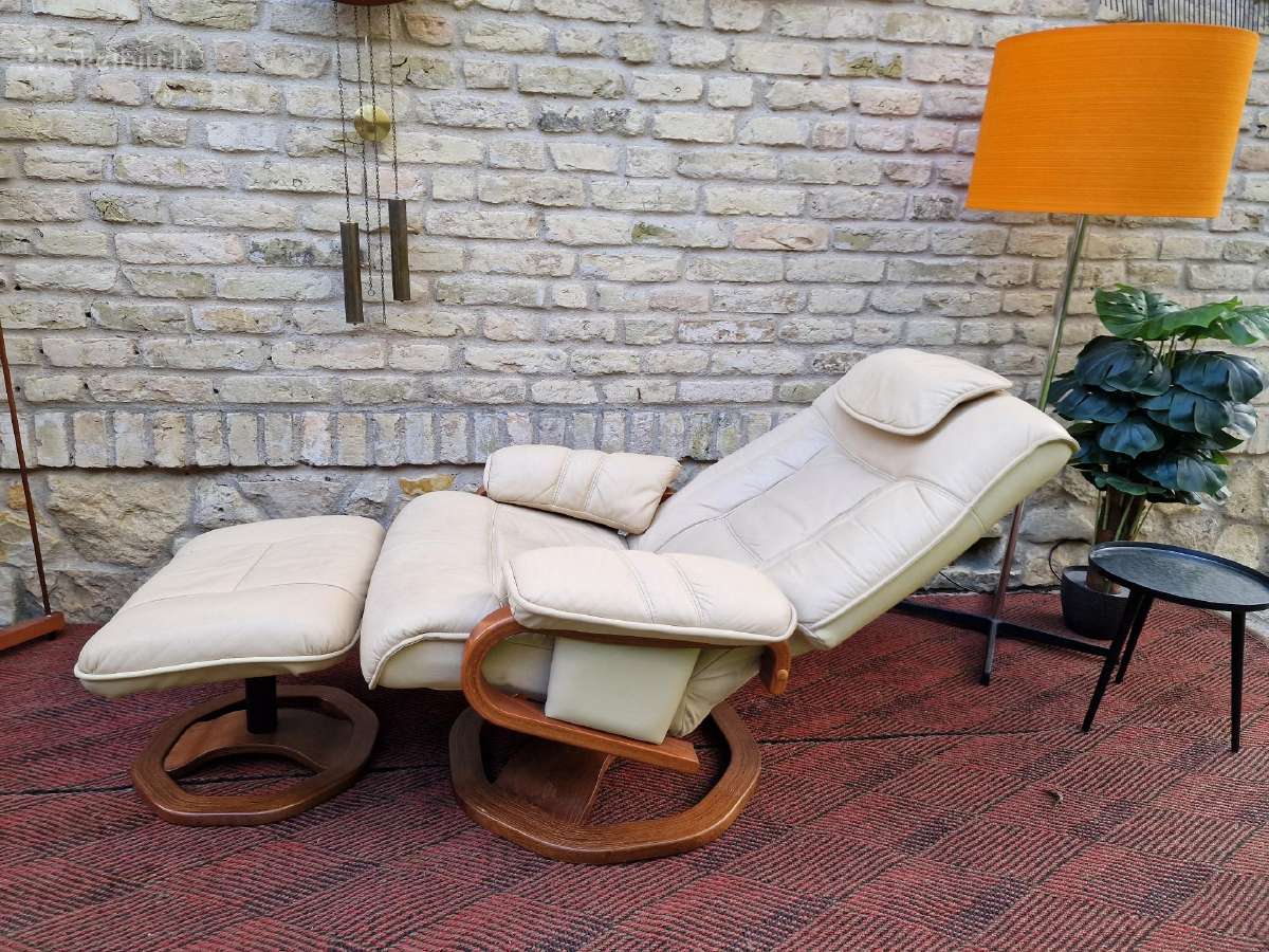Vintažinis mid century odinis fotelis/reglaineris