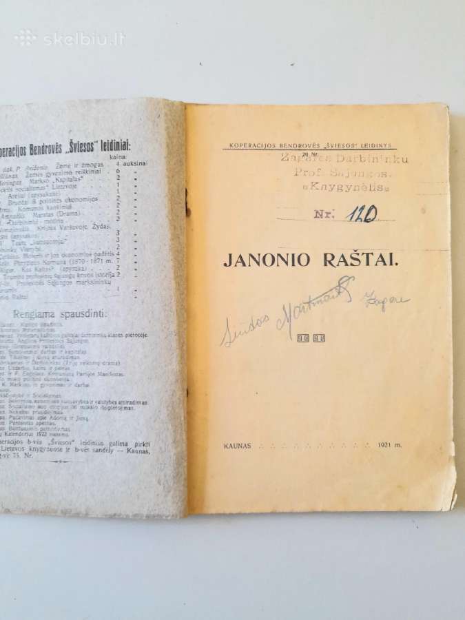 J Janonio raštai 1921m. - nuotraukos Nr. 3