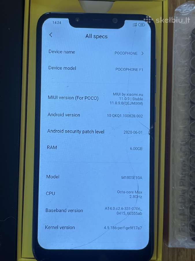 Xiaomi Pocophone F1 6/64gb telefonas - nuotraukos Nr. 2