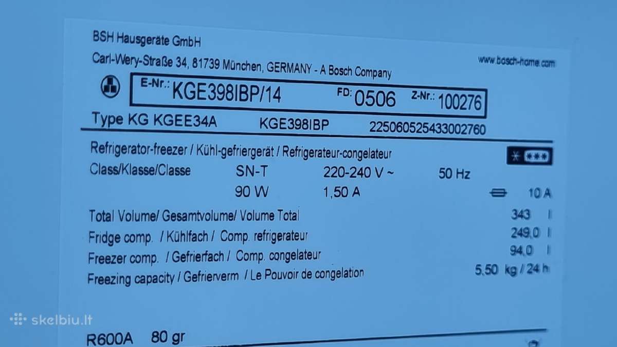 Naujas Bosch Kge398ibp,110 kw per metus - nuotraukos Nr. 11