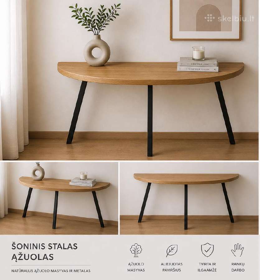 Ąžuolinis šoninis stalas - nuotraukos Nr. 7