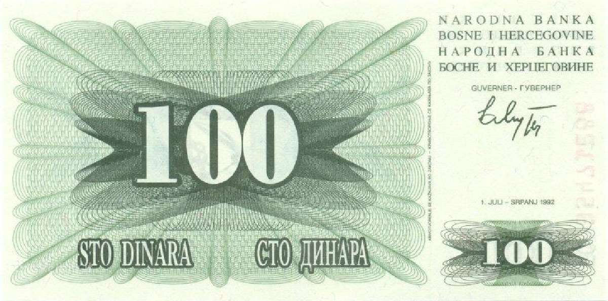 Bosnia and Herzegovina 100 dinara 1992. Unc. P - nuotraukos Nr. 2