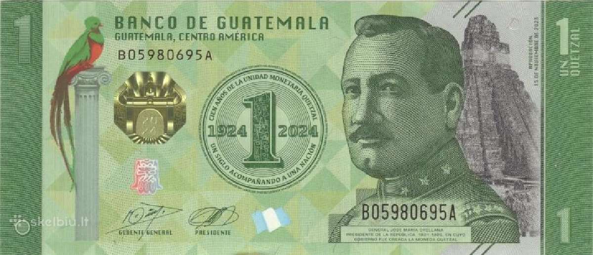 Guatemala 1 quetzal 2023. Unc. P - nuotraukos Nr. 2