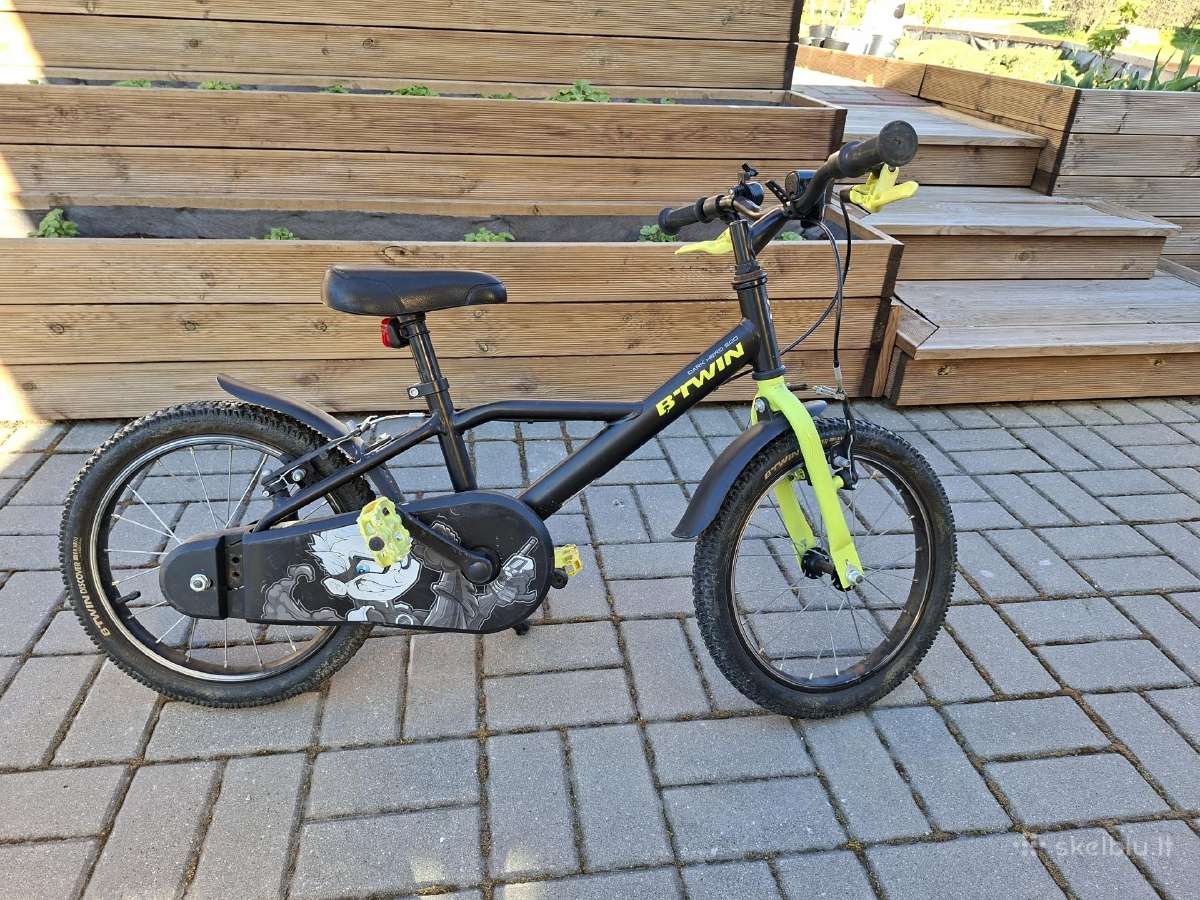 Vaikiškas dviratis 16colių ratais Btwin Dark Hero