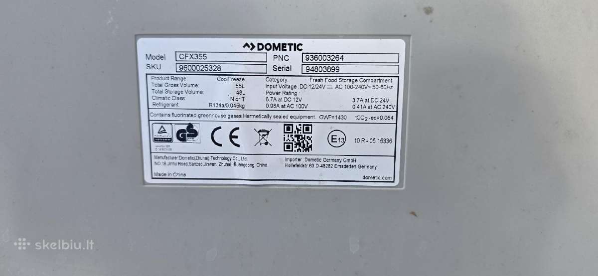 12v/230v kompresorinis šaldytuvas Dometic Cfx3 55 - nuotraukos Nr. 5