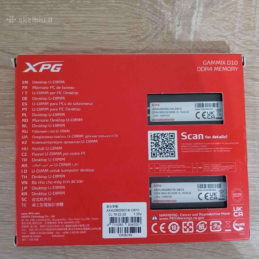 16gb(8x2) 3600mhz Ddr4 ramai