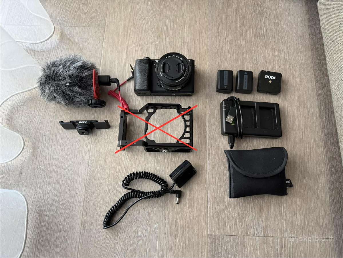 Sony a6300 + Sony 16-50mm + priedai filmavimui