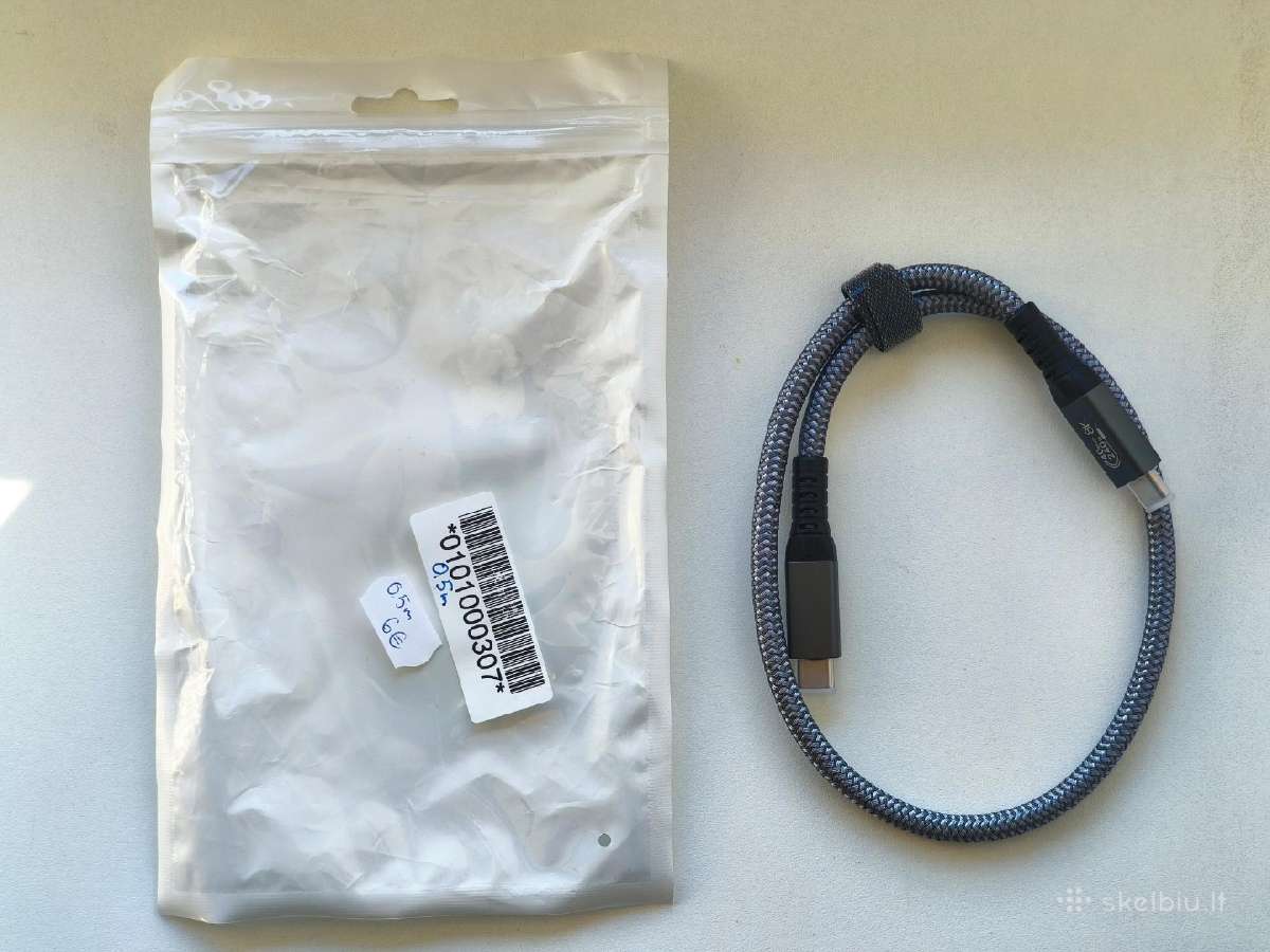 0.5m. Usb4 Type-c kabelis 40gbps 240w 8k