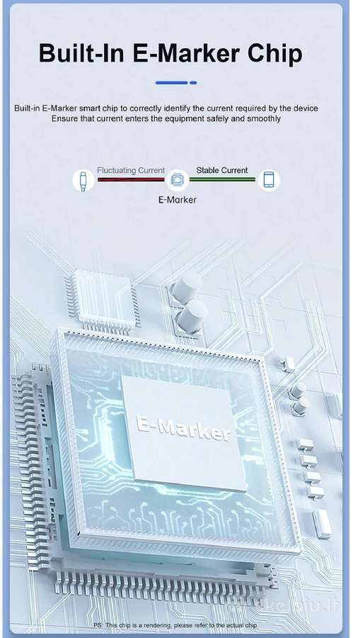1.0m. Usb4 Type-c kabelis 40gbps 240w 8k - nuotraukos Nr. 10