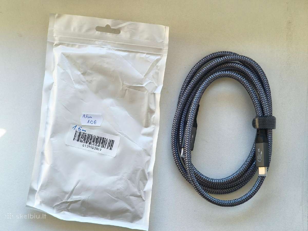 1.5m. Usb4 Type-c kabelis 40gbps 240w 8k