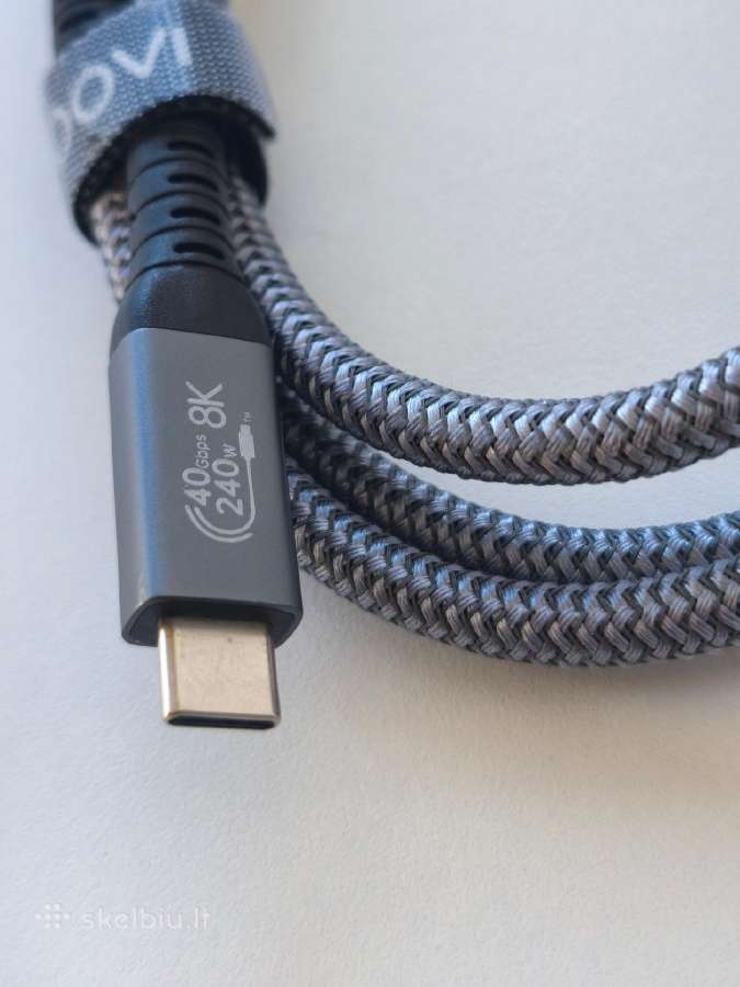 1.5m. Usb4 Type-c kabelis 40gbps 240w 8k - nuotraukos Nr. 3