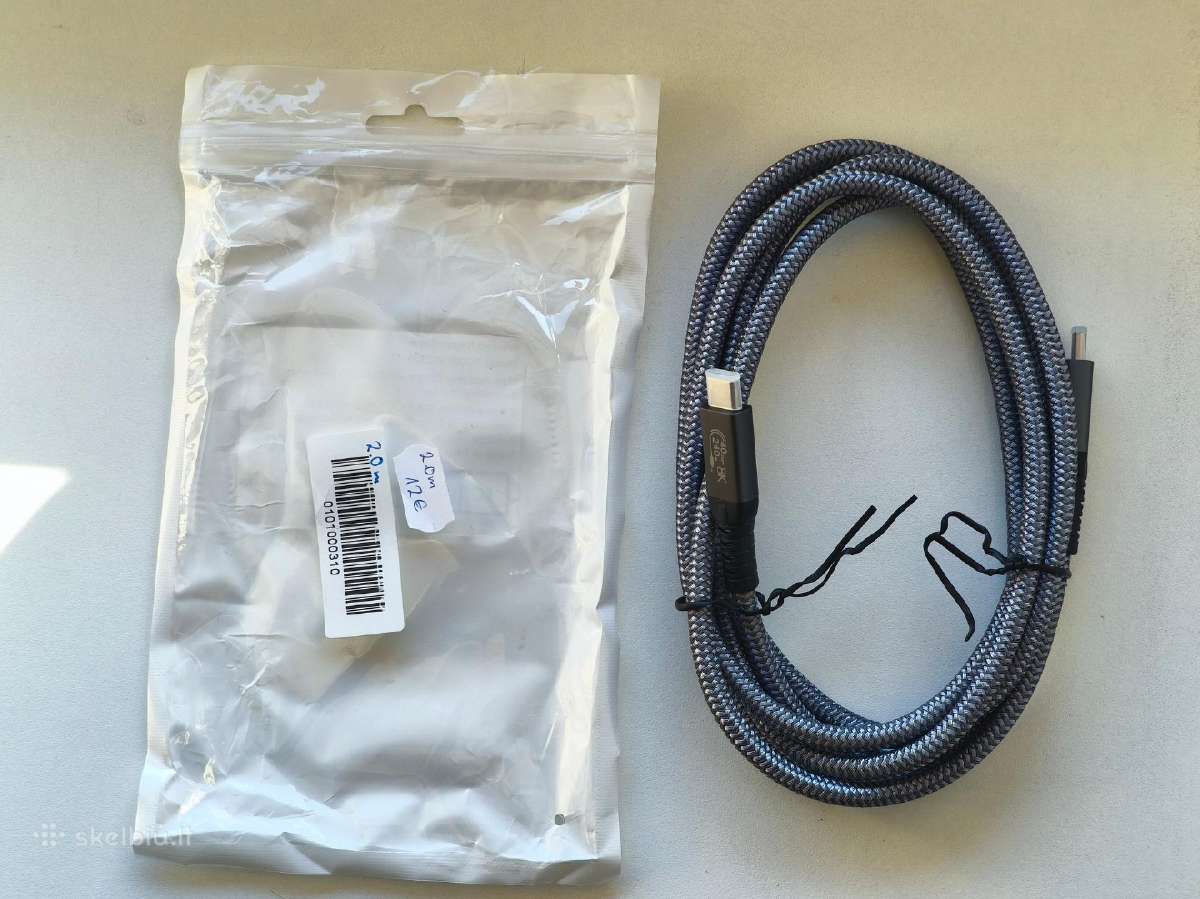 2.0m. Usb4 Type-c kabelis 40gbps 240w 8k