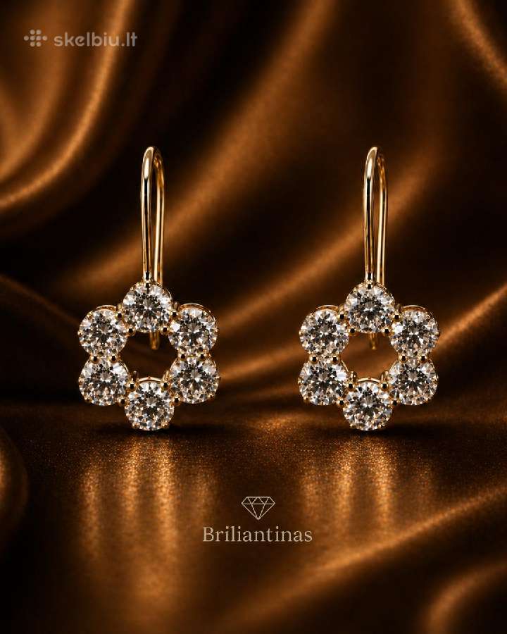Auksiniai auskarai su deimantais – 2.08 ct