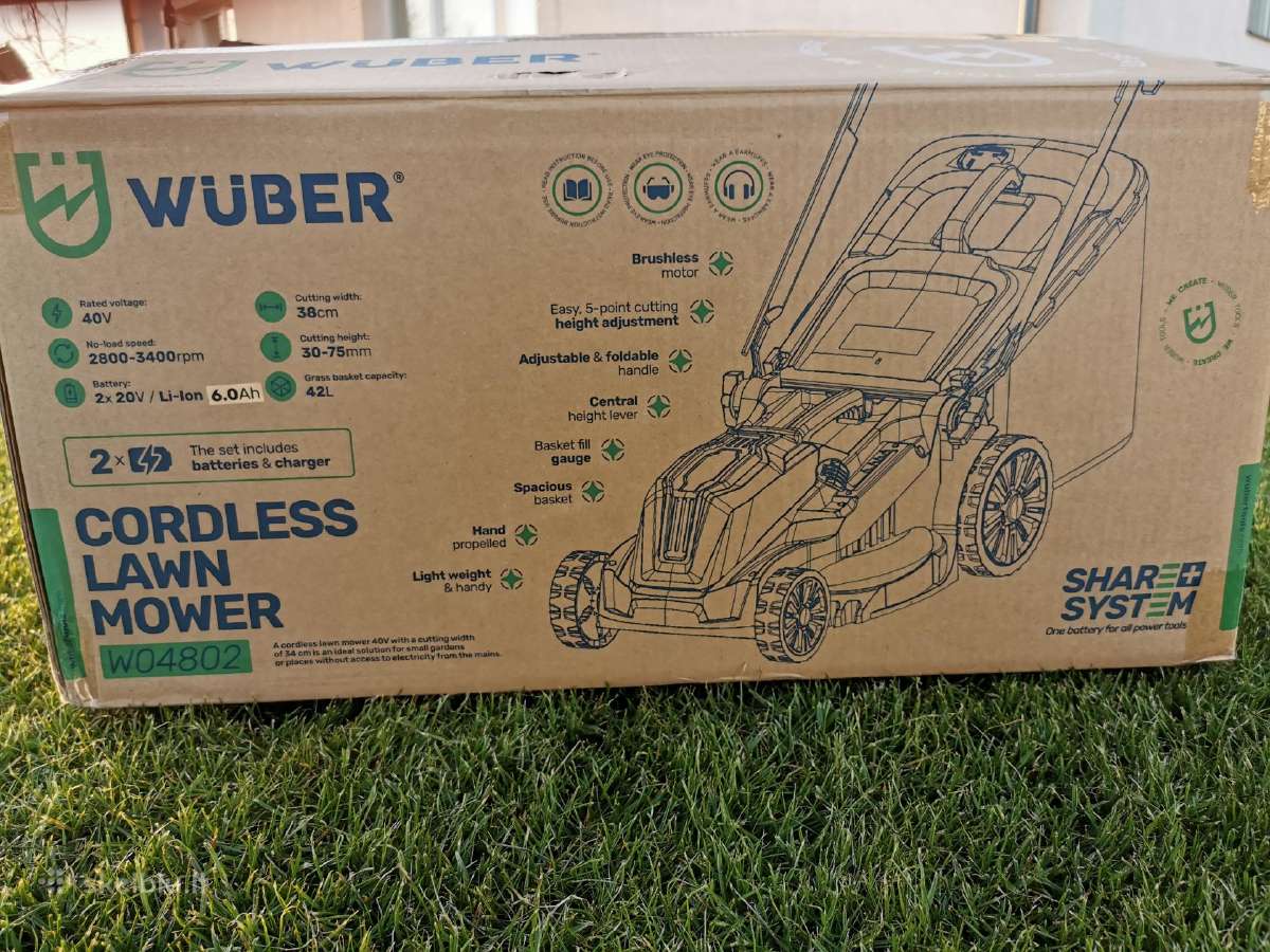 Nauja akumuliatorinė vejapjovė Wüber 40v - nuotraukos Nr. 10