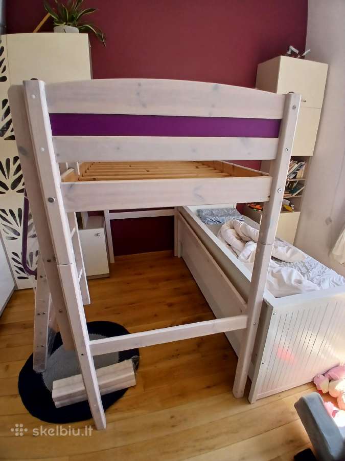 Dviaukštė balinto medžio lova - nuotraukos Nr. 3