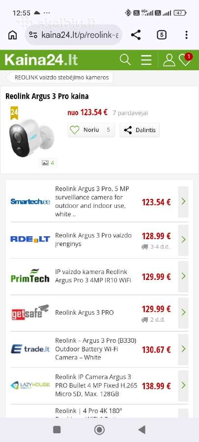 Kamera Reolink Argus 3 Pro - nuotraukos Nr. 7