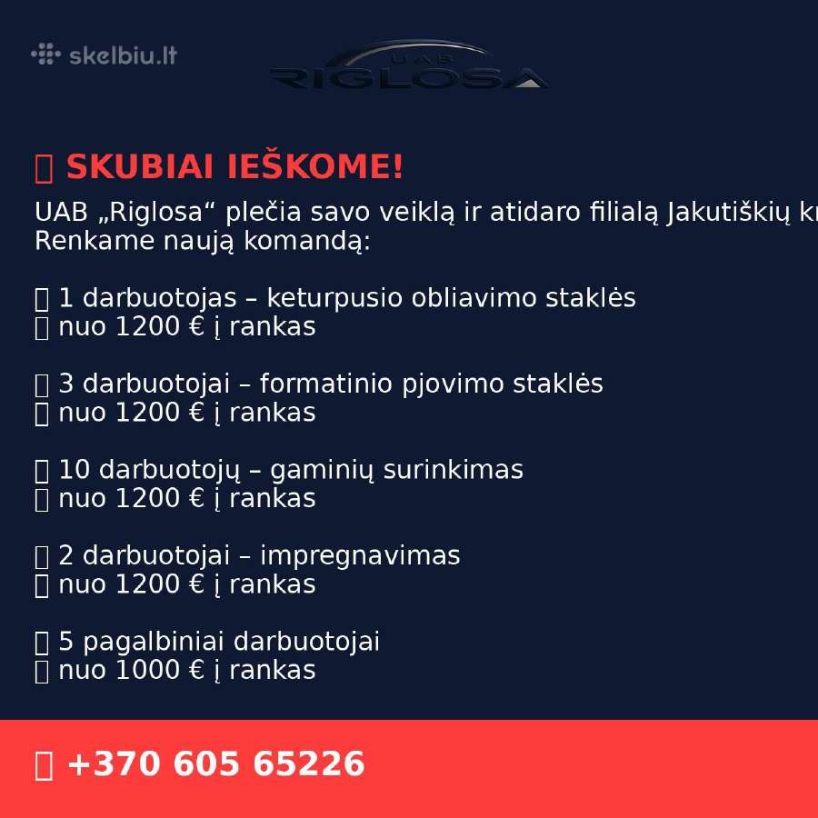 UAB Riglosa Ieško Darbuotojų