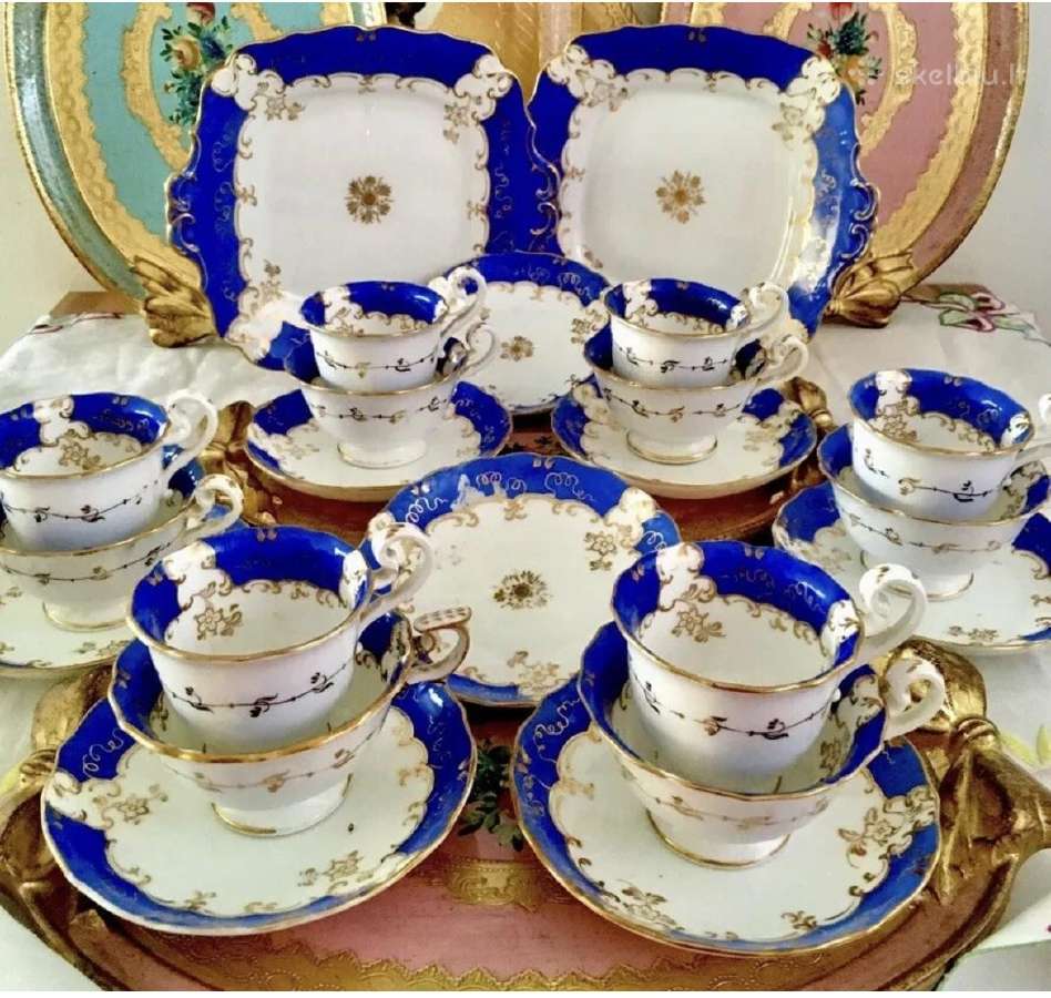 Coalport antikvarinis servyzas trio komplektas
