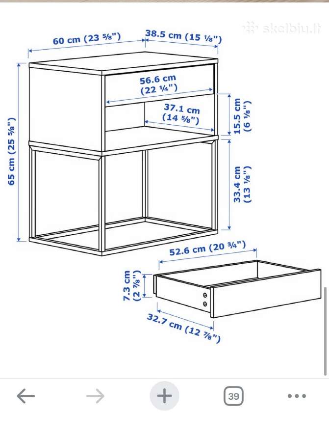 Naktiniai Vikhammer ikea staliukai - nuotraukos Nr. 5