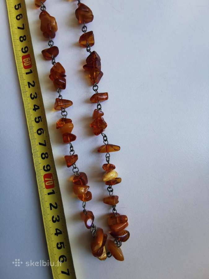Gintariniai ilgi karoliai 75.5 cm - nuotraukos Nr. 4