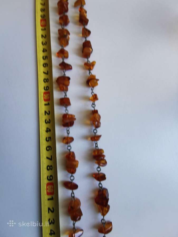 Gintariniai ilgi karoliai 75.5 cm - nuotraukos Nr. 7