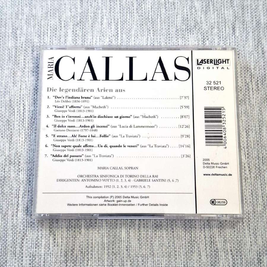 Maria Callas - Die Legendaren (CD, Albumas) - nuotraukos Nr. 2