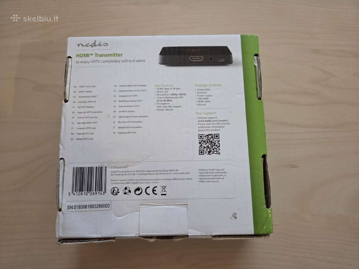 Nedis Vtra3411bk Hdmi transmitter - nuotraukos Nr. 4
