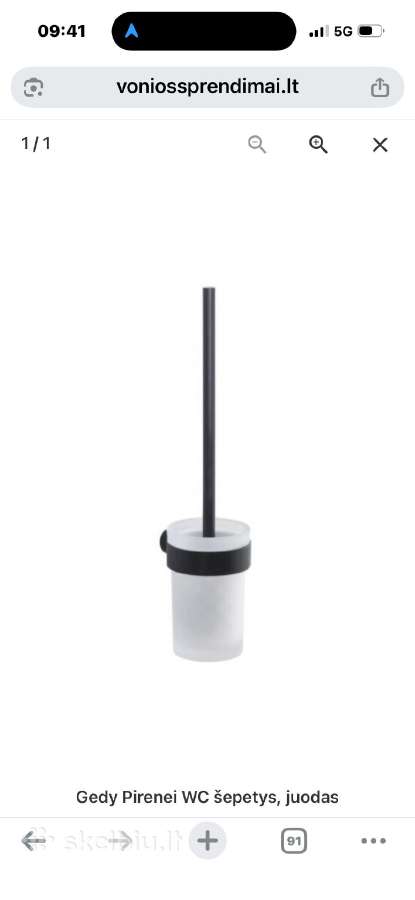 Pirenei black pakabinamas WC sepetys