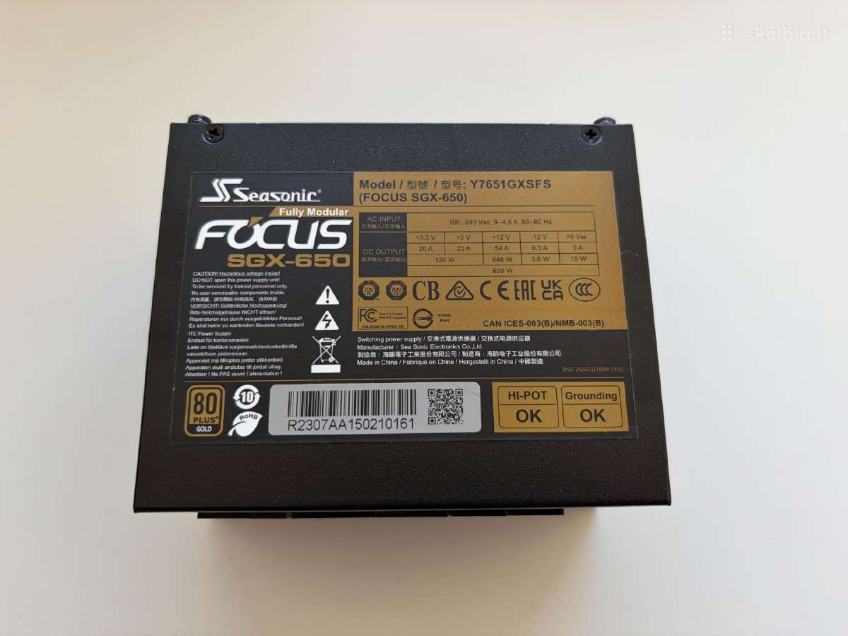 Seasonic Focus Sgx650 Sfx Psu - nuotraukos Nr. 2