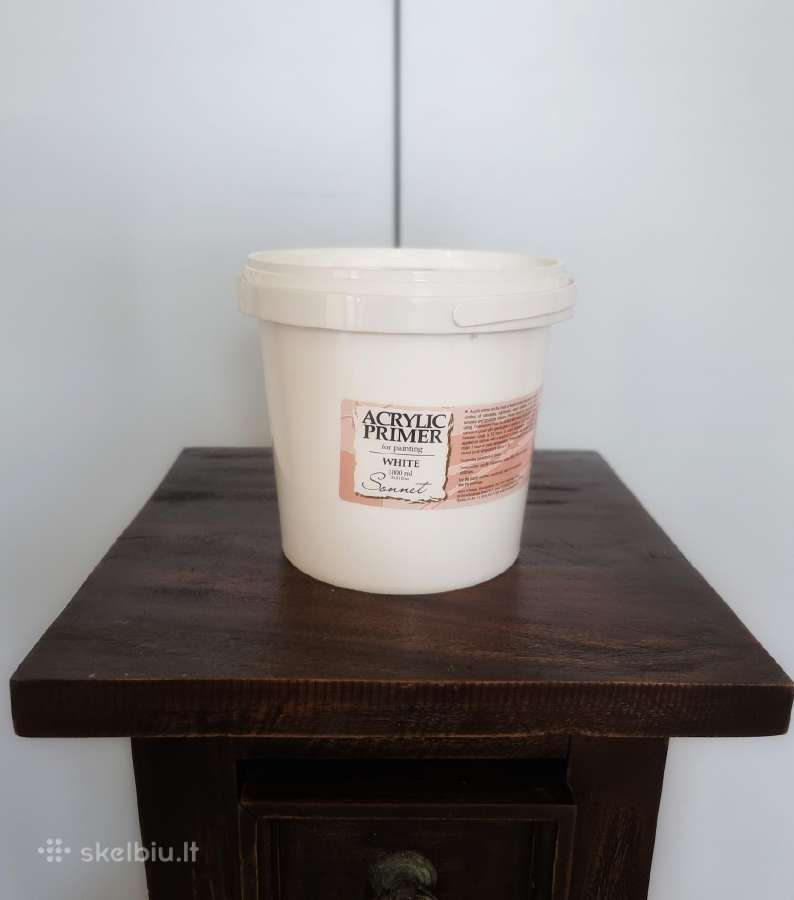 Akrilinis gruntas dailei 1000 ml baltas
