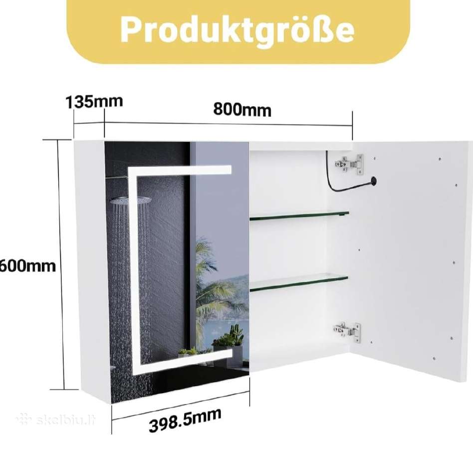 Vonios spintelė su integruotu LED apšvietimu - nuotraukos Nr. 7