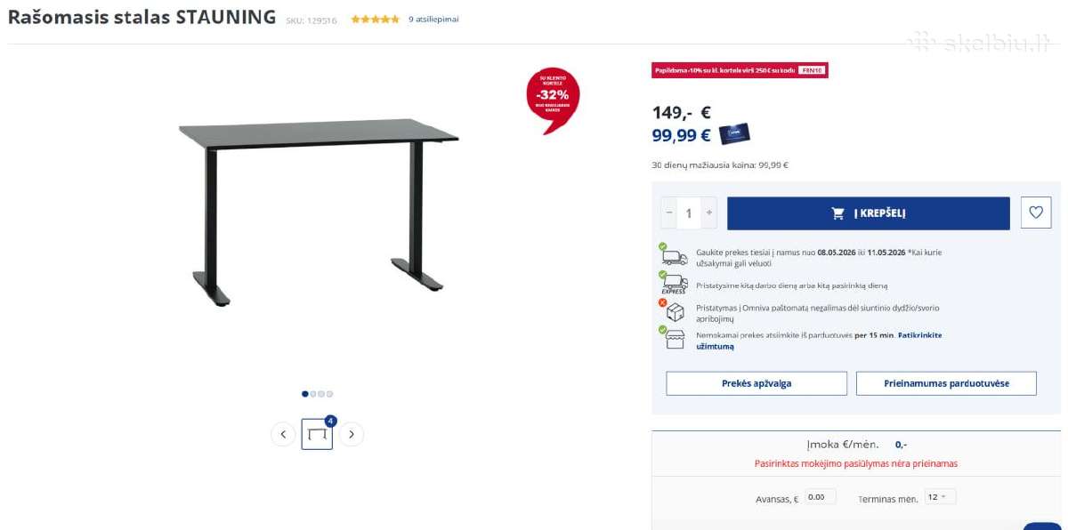 Parduodu juodos spalvos kompiuterinį stalą. - nuotraukos Nr. 4