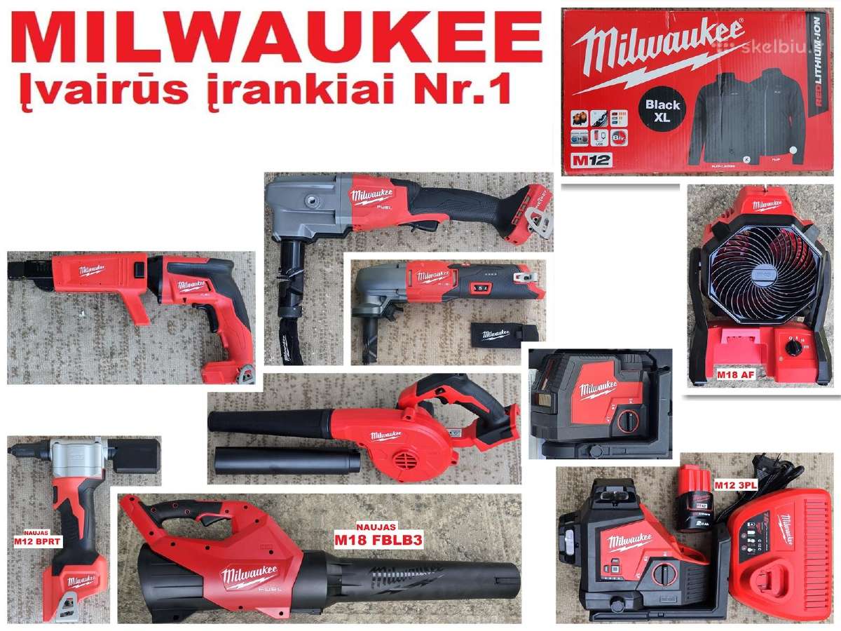 Milwaukee įvairūs įrankiai 11 modelių