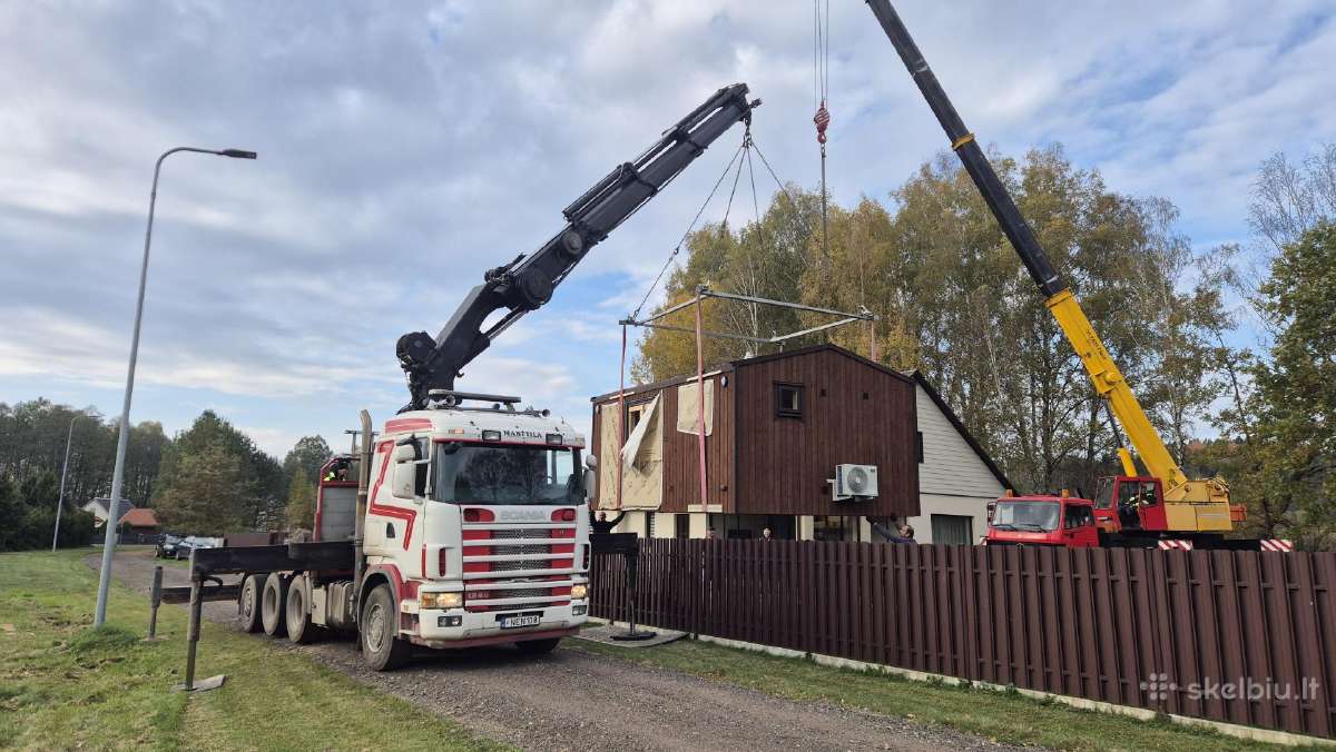 Modulių, pirčių, konteinerių, termobūdų transporta