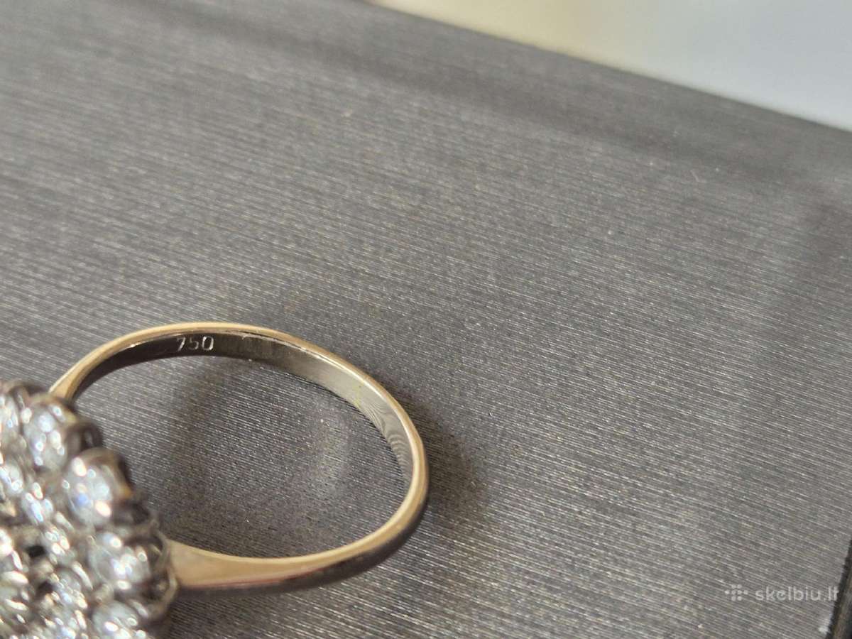 750 aukso žiedas, 1.55 ct. natūralūs briliantai - nuotraukos Nr. 7