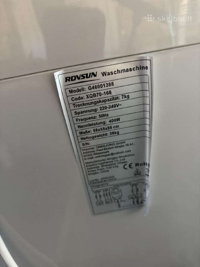 Nauja pilnai automatinė skalbimo mašina Rovsun - nuotraukos Nr. 6
