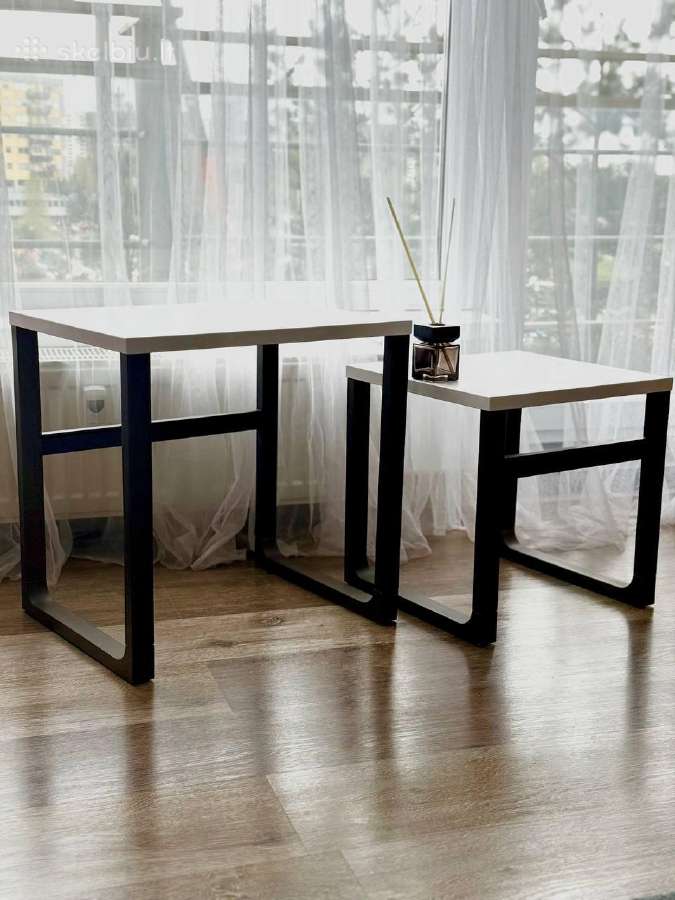 Dizainerių stalų komplektas „loft“ stiliumi