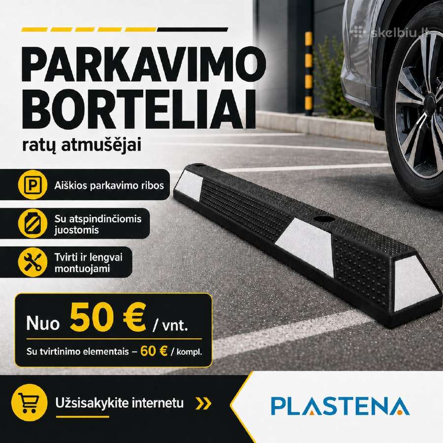 Guminis parkavimo bortelis ratų atmušėjas
