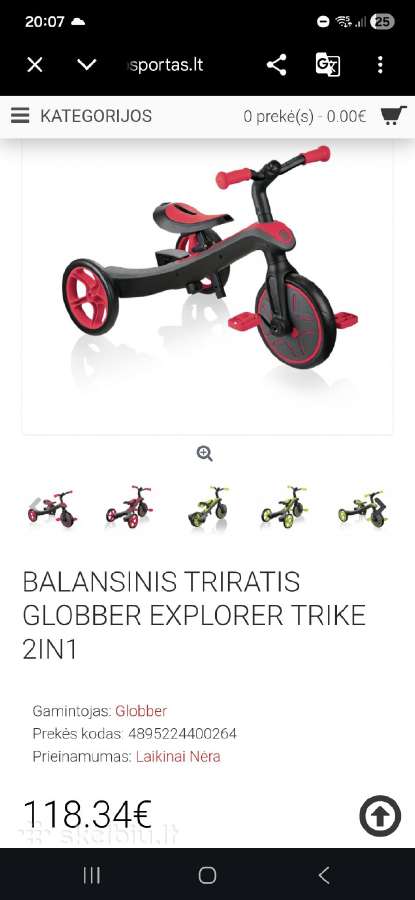Balansinis Triratis Globber Explorer Trike 2in1