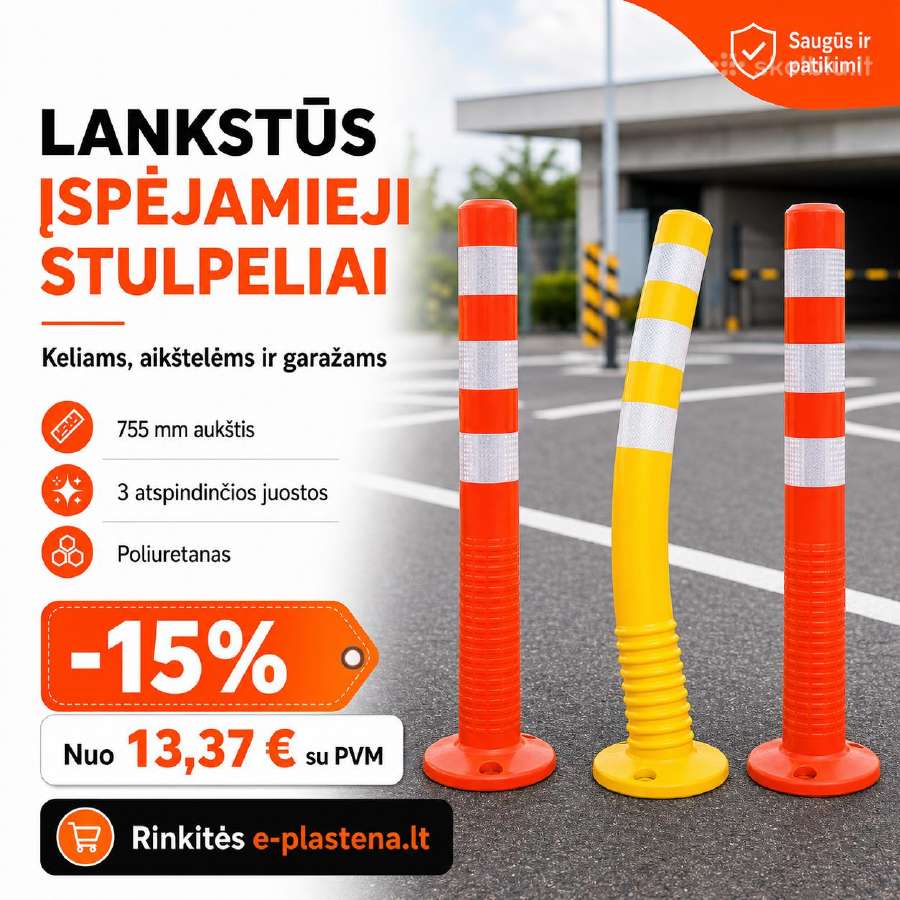 Parkavimo vietų ribotuvai/ įspėjamieji stulpeliai