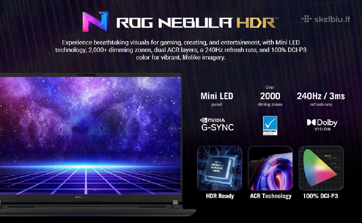 Asus Rog Strix Scar Ultra 9-275hx, Rtx 5090 64 GB - nuotraukos Nr. 6